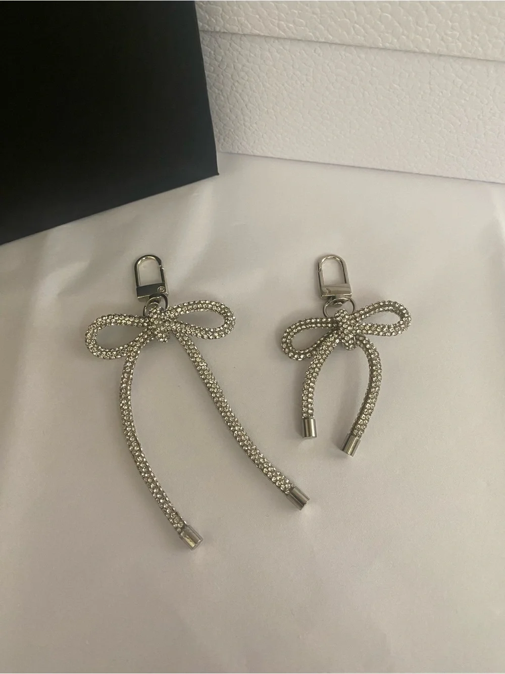 Crystal Bow Keychain Charm Clips